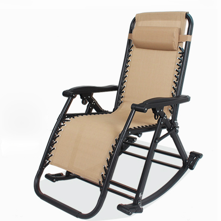 Outdoor Garden Camping Foldable Portable Chaise Sun Recliner Lounge Chair Nordic Folding Rocking Chair