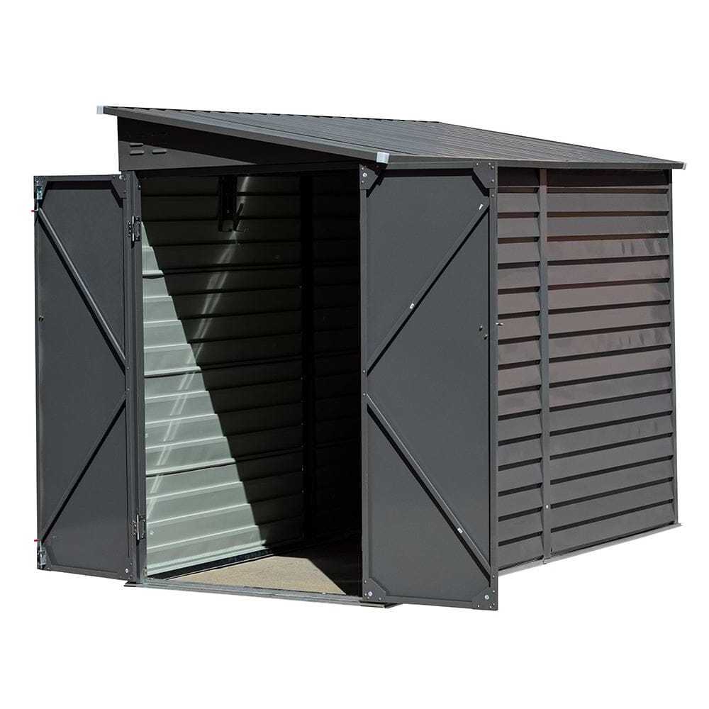 AJUNION 9ft Sturdy Steel Motorcycle Storage Shed Lockable Steel Garden Bike Shed