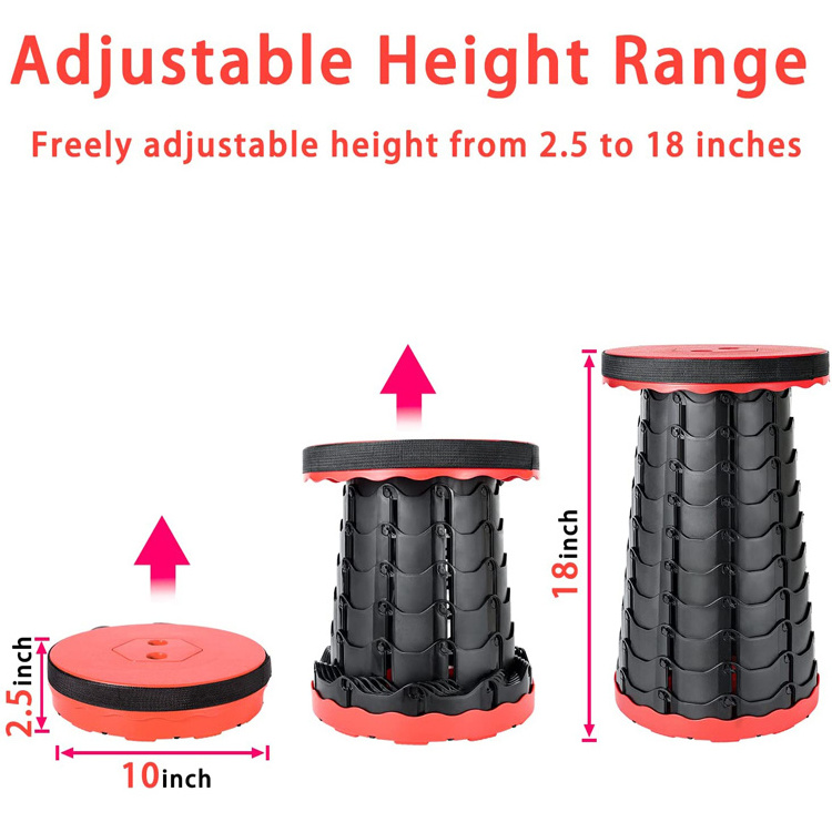 Camping Outdoor Travel Portable Lightweight Plastic Folding Stool Hiking Garden Retractable Collapsable Stool