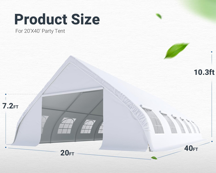 Outdoor 20' x 40' Peach Shaped Trade Show Marquee Tent Heavy Duty Giant Party Event Wedding Rental Canopy Glamping Gazebo Tent