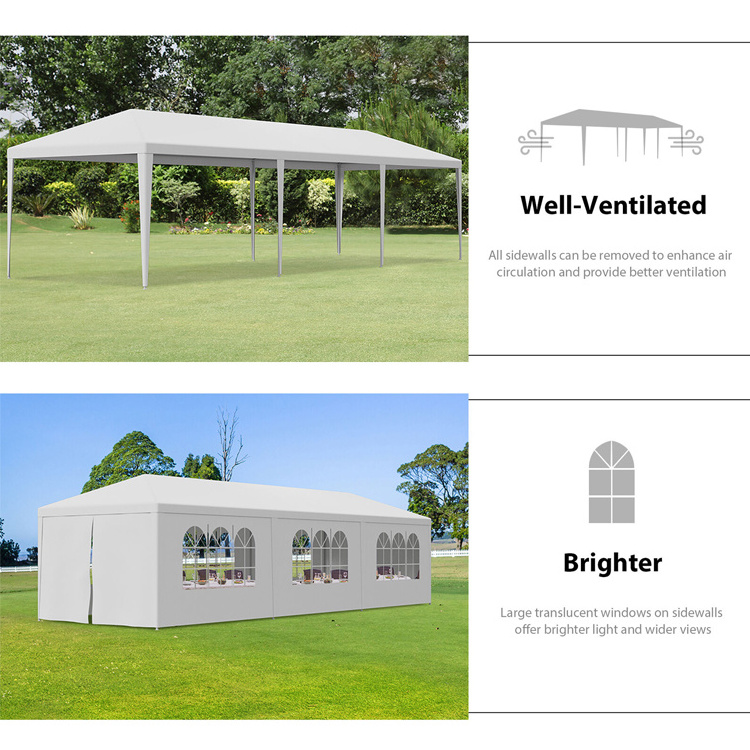 Outdoor 10' x 30' PVC Trade Show Marquee Tent Commercial Heavy Duty Giant Party Event Wedding Rental Canopy Glamping Gazebo Tent