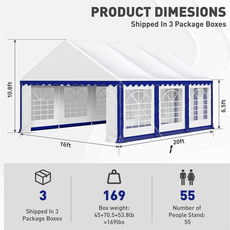 Outdoor PVC Trade Show Marquee Tent Commercial Heavy Duty Giant Party Event Wedding Rental Canopy Glamping Gazebo Tent