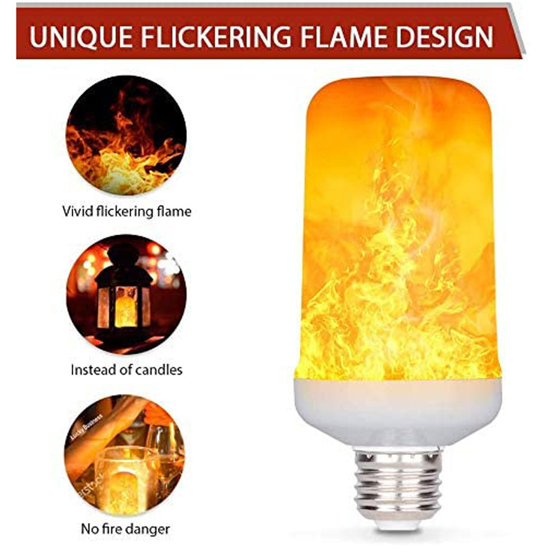 E26 LED Vintage Flickering Flame Light Effect Bulbs for Holiday Gifts Home Hotel Bar Party