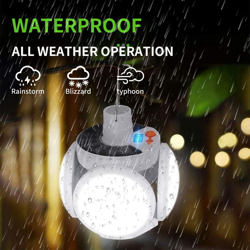 Solar Power Multifunction Camping Lantern Portable Foldable UFO Ball LED Camping Bulb Light for Outdoor