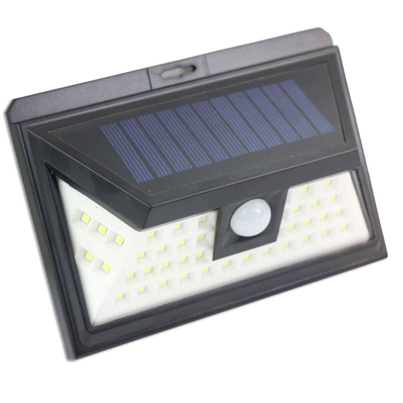 LED RV Motion Sensor Solar Exterior Porch Utility Trailer Light Fixture 48 LED Black