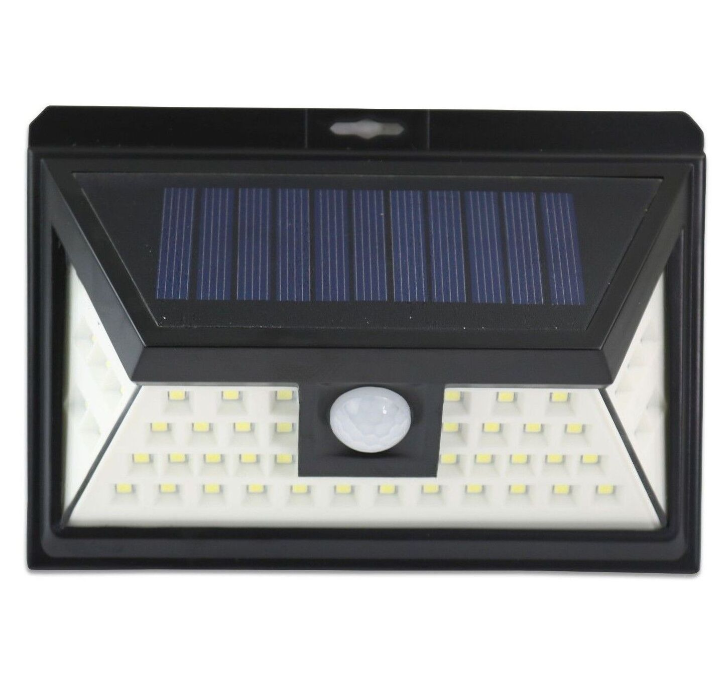 LED RV Motion Sensor Solar Exterior Porch Utility Trailer Light Fixture 48 LED Black