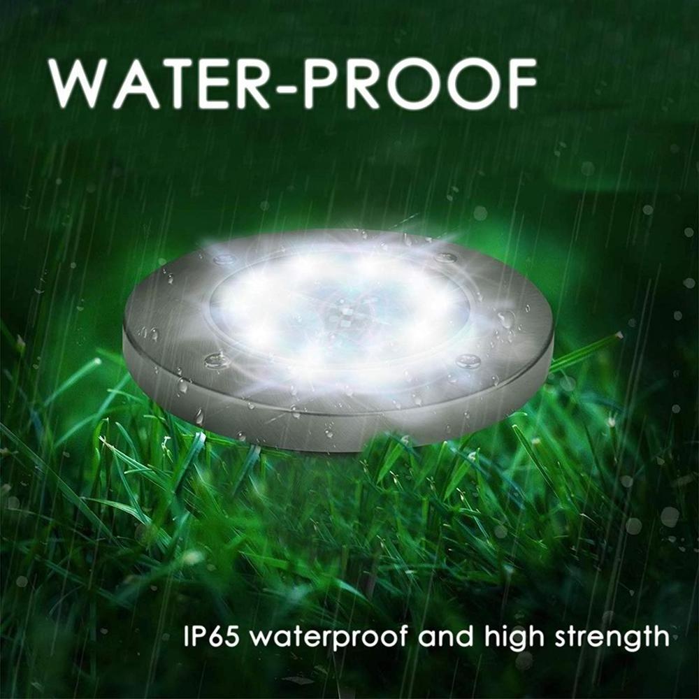 4/8 Led Waterproof Fountain Swimming Pool Disk Light Automatic Light Sensor Outdoor in Ground Solar Garden Light for Yard Lawn