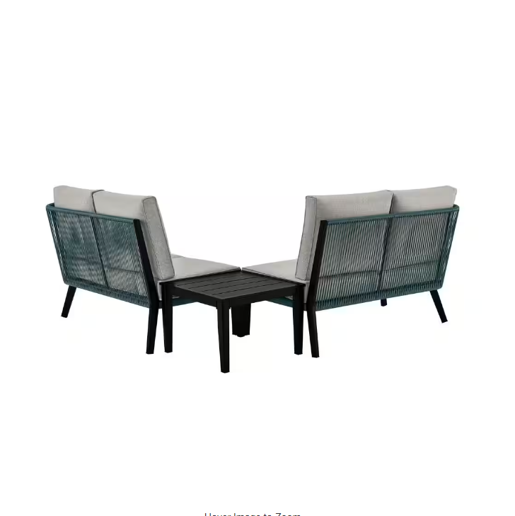 3-Piece Wicker and Metal Corner Patio Sectional 2024 Outdoor furniture