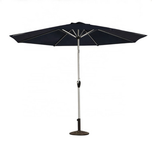 Customize Hotels Garden Agritourism Cottage Outdoor Furniture Parasol Olefin Fabric Aluminum Auto Tilt Brown Patio Umbrella