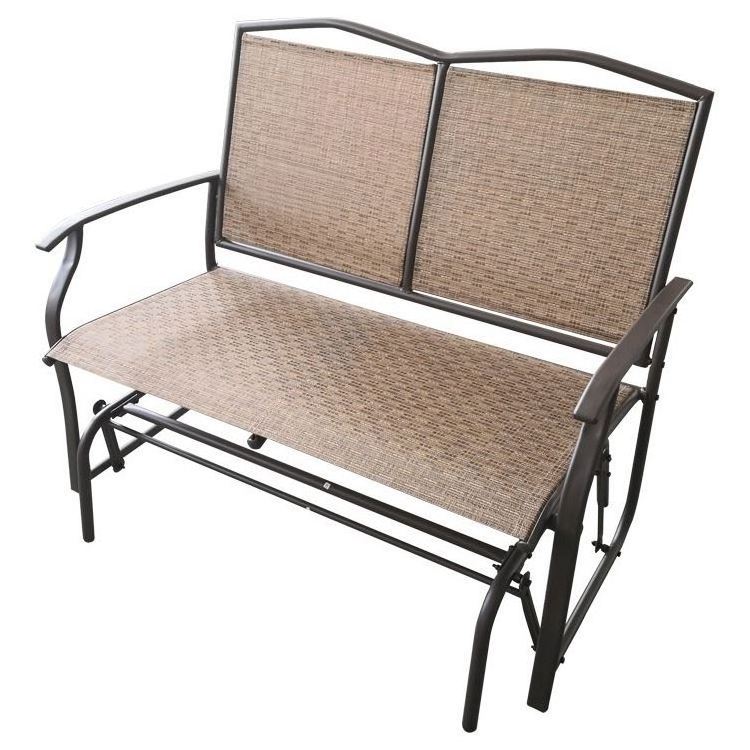 Outdoor 2-Person Patio Love seat Swing Glider Bench Rocker Armrests Garden Furniture