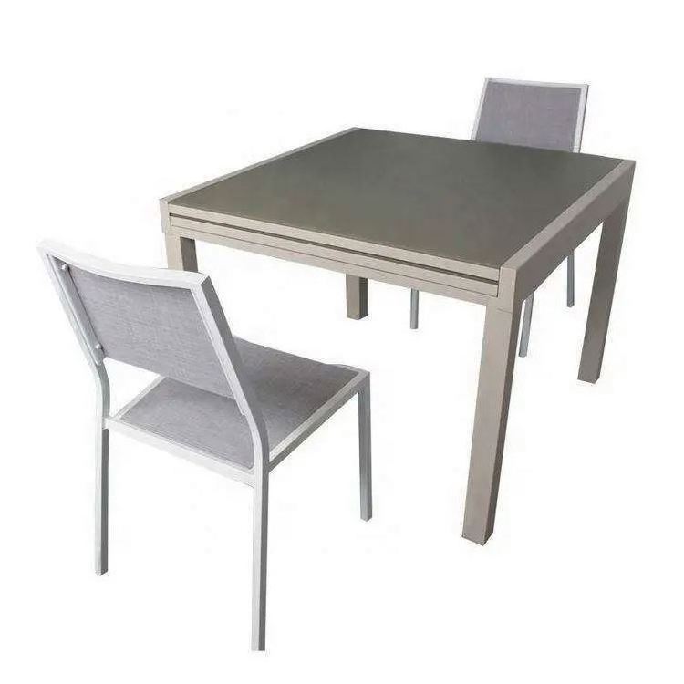 Yinzhou Living Luxury Chairs Dining Table Aluminum Garden Furniture Aluminium Outdoor Retro Metal Patio Chair