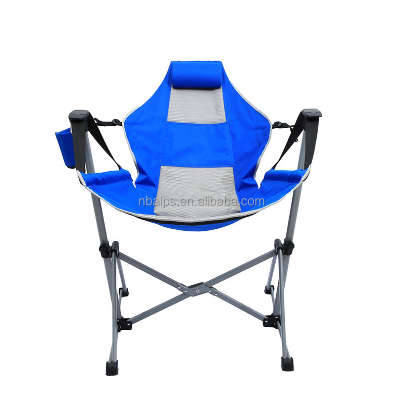 OEM deluxe oxford glamping aluminum portable folding reclining hanging rocking hammock swing camping chair for sale