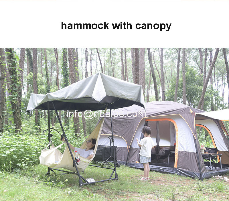 deluxe portable backpack single 1 person outdoor swing hammock sleeping folding bed waterproof beige camping cot tent