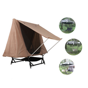 deluxe portable backpack single 1 person outdoor swing hammock sleeping folding bed waterproof beige camping cot tent