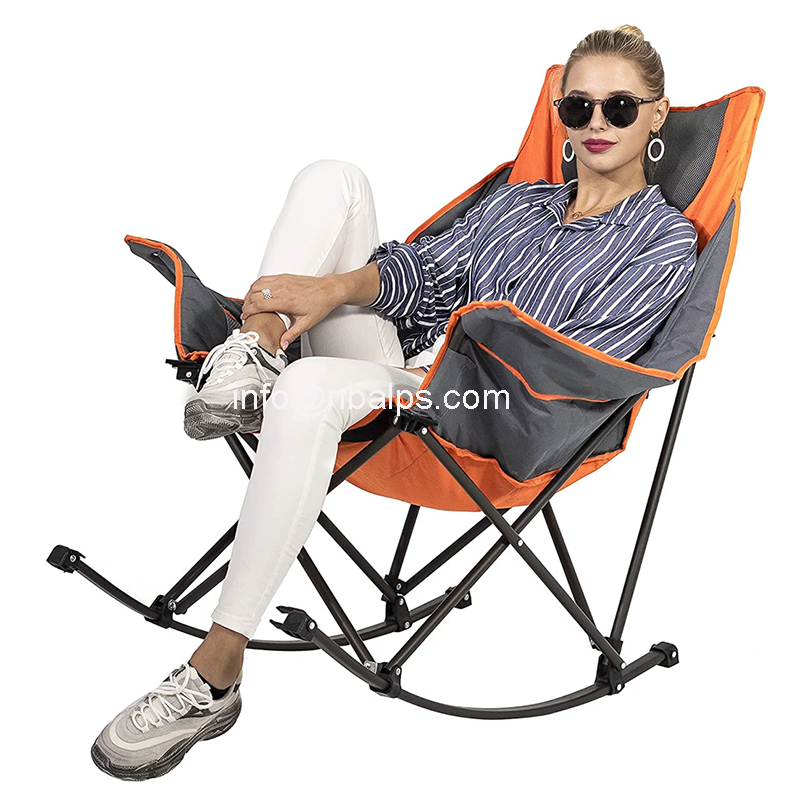 high quality wholesale padded swing rocking USB camping portable heated folding chair with storage bag