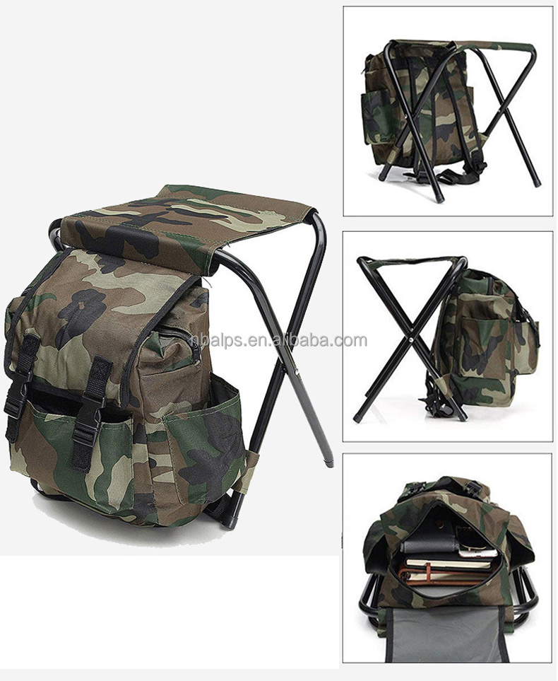 camo steel hiker backpack beach lightweight camp travel camping hiking stool folding fishing chair