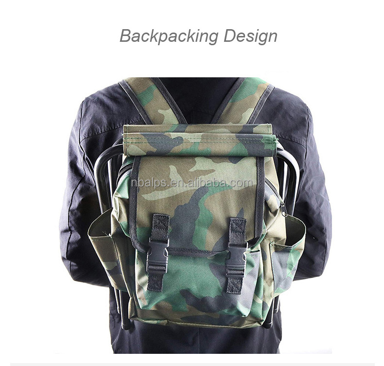 camo steel hiker backpack beach lightweight camp travel camping hiking stool folding fishing chair