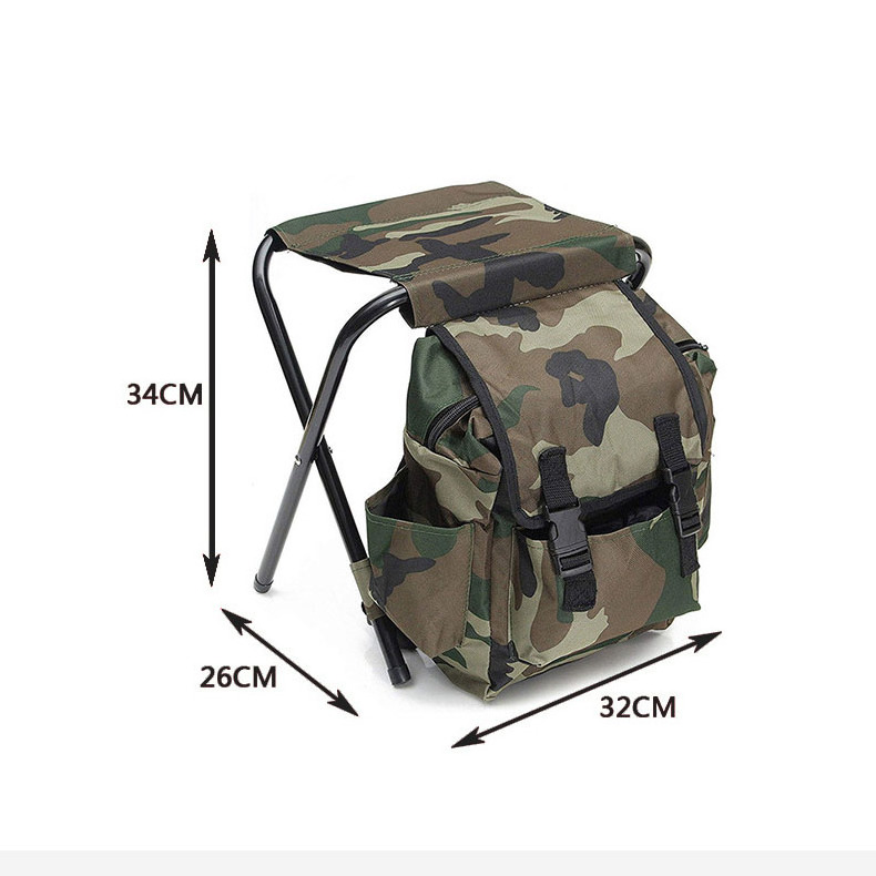 camo steel hiker backpack beach lightweight camp travel camping hiking stool folding fishing chair