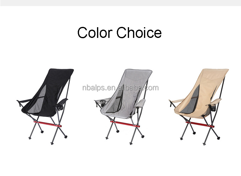 oversize durable aluminum alloy high back tube leisure beach folding arm outdoor camping chair with armrest