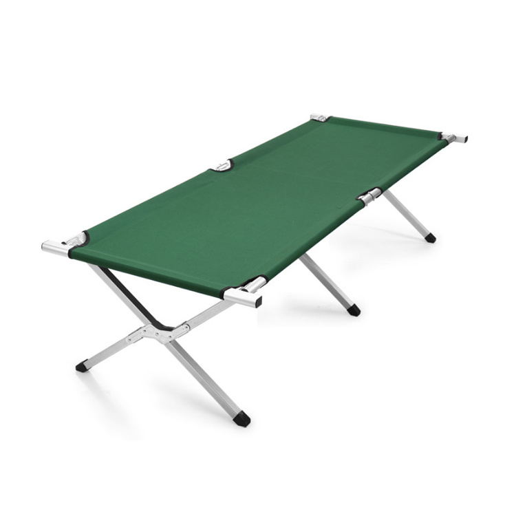 british green 150kg camping equipment folding lounge  office portable single metal solo camping cot foldaway bed for adults