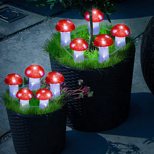 Solar Sway Lights 6led Outdoor Waterproof Firefly Mushroom Pathway Solar Lamp Garden Lawn Yard Patio Decor Light