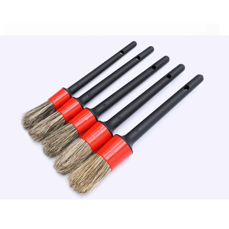 5 pcs/set Car Detailing & wash Brush kit Cleaning Boar Hair Brush Auto Detail Tools Product Wheel Dashboard Car Accessories