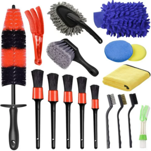 36Pcs Exterior Interior Car Wash Cleaning Tools Kit Tire Towels Drill Brush Window Scraper Set with Box car detailing brush set