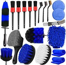 36Pcs Exterior Interior Car Wash Cleaning Tools Kit Tire Towels Drill Brush Window Scraper Set with Box car detailing brush set