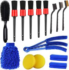 36Pcs Exterior Interior Car Wash Cleaning Tools Kit Tire Towels Drill Brush Window Scraper Set with Box car detailing brush set