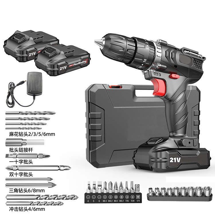 Custom Mechanical Rechargeable Household Combination Tool 25V 18V Cordless Power Craft Drill Lithium Battery Cordless Drills Set