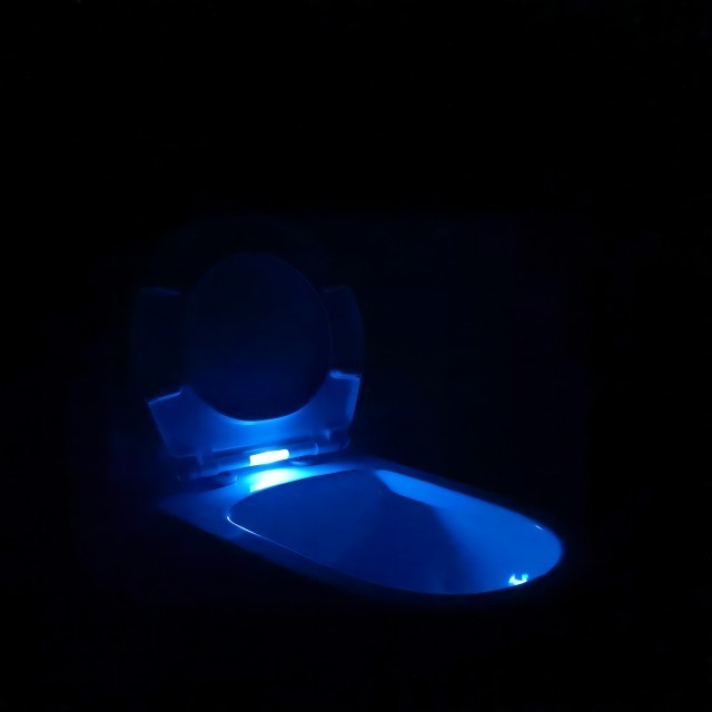 3 Sides Printing Combined with LED Light UF  Oval  Shape Toilet Seat Cover  Based on  Battery  charged Only Glowing at Ni