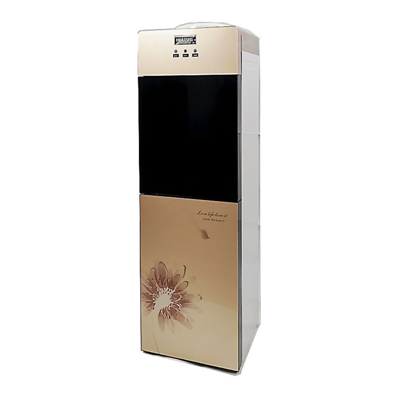 High Efficiency Compressor Cooling Stand Water Dispenser Hot and Cold Glass Gold Electric Stainless Steel ABS Material T/T 30%