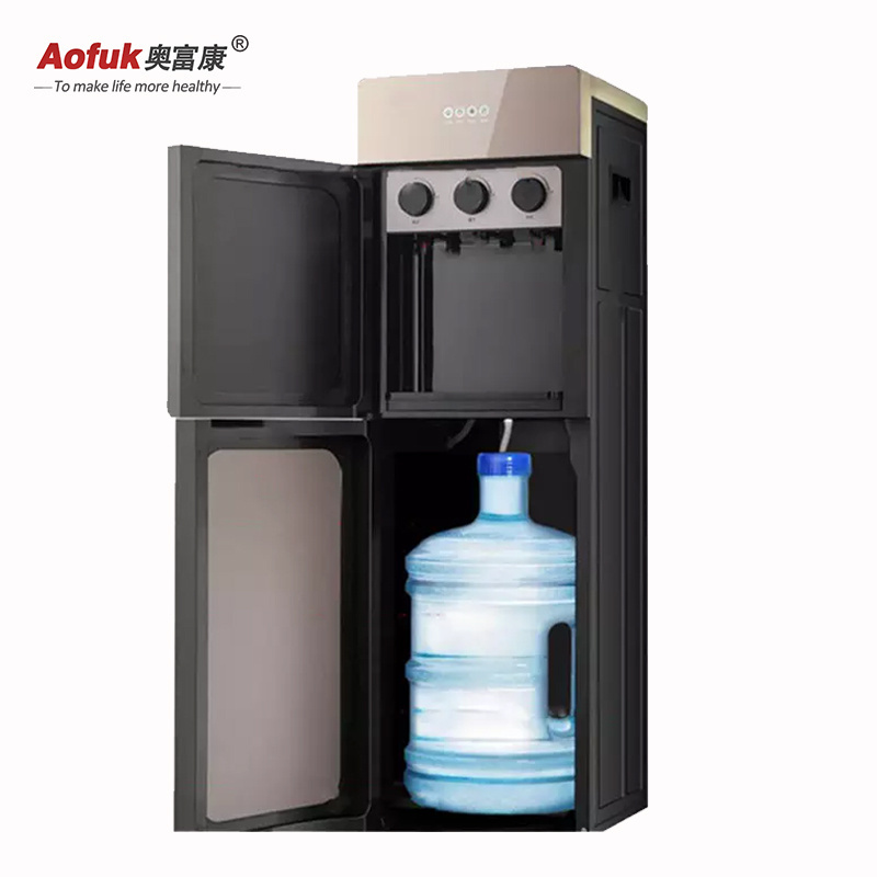 Multi-function bottle downloading hot and cold water cooler  three water taps electronic standing water dispenser