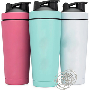 700ml Insulated Stainless Steel double layer Shaker Bottle with Blenders gym  protein supplement shaker bottle