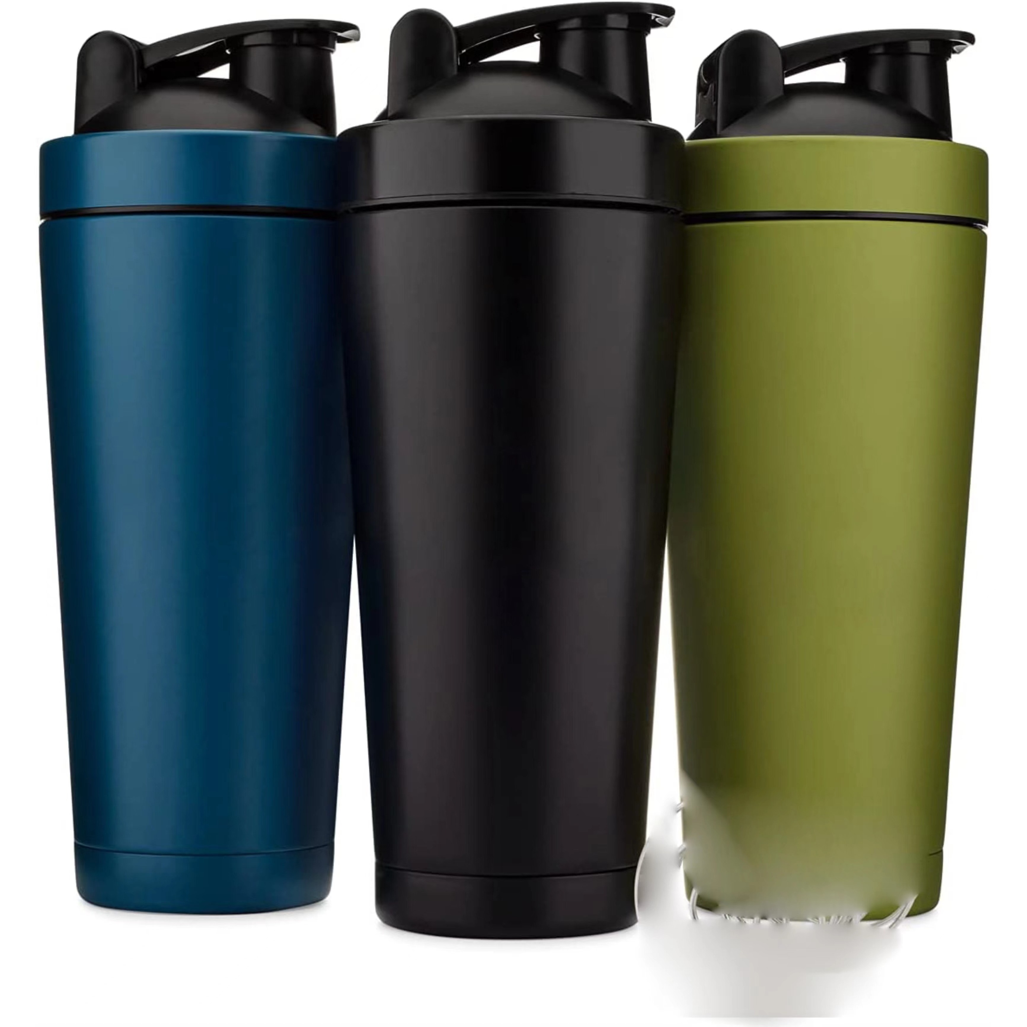 24Oz Insulated Stainless Steel Shaker Bottle with ball, Double Walled Vacuum Protein Mixes Shaker Cup