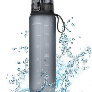 Sports Water Bottle with Straw, 1L, 750ML Leakproof Design Water Bottle, BPA Free Tritan Plastic Drinking Bottle