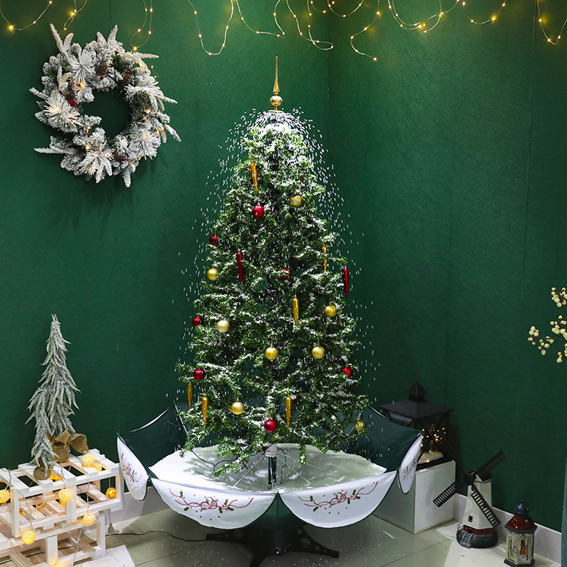 190cm Led Falling Snowing Green Christmas Tree Growing With Umbrella Base