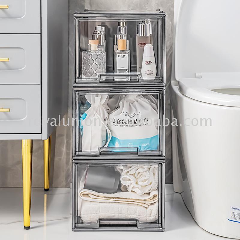 Light Luxury Household Transparent Drawer Desktop Storage Rack Multi-Layer Stacked Assembled Cosmetics Dustproof Storage Box