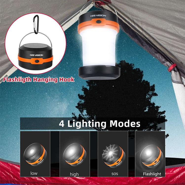 Collapsible  USB Rechargeable Power Bank Solar Powered LED Camping Lantern