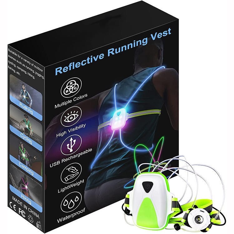 2020 New Rechargeable and Multi-Colors LED Reflective Safety Running Vest