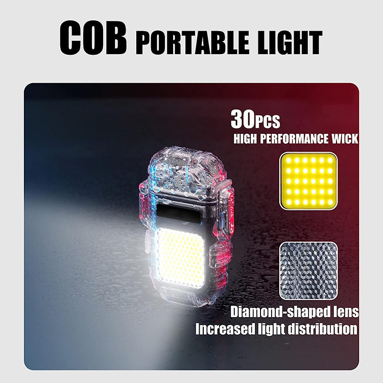 Rechargeable USB Electric Arc Lighter With COB LED Light