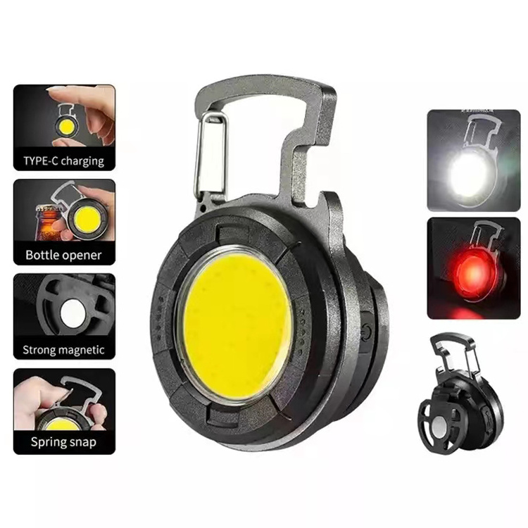 2022 NEW 4 Light Modes Portable Mini Flashlights with Folding Bracket  Rechargeable Keychain Flashlight