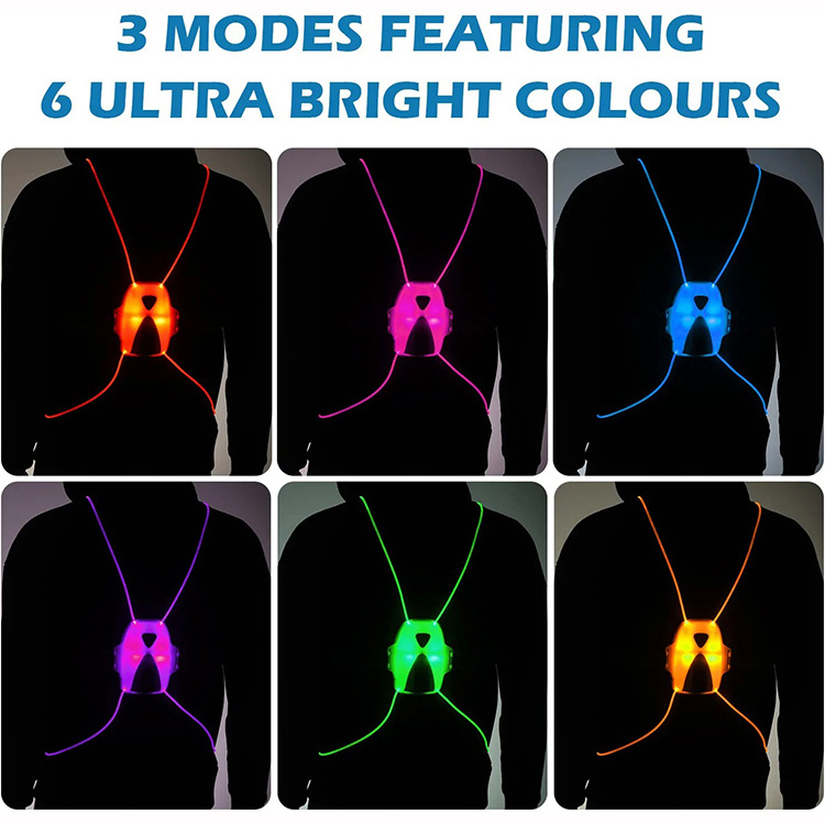 USB Rechargeable LED Safety Outdoor Chest Night Reflective Running Vest