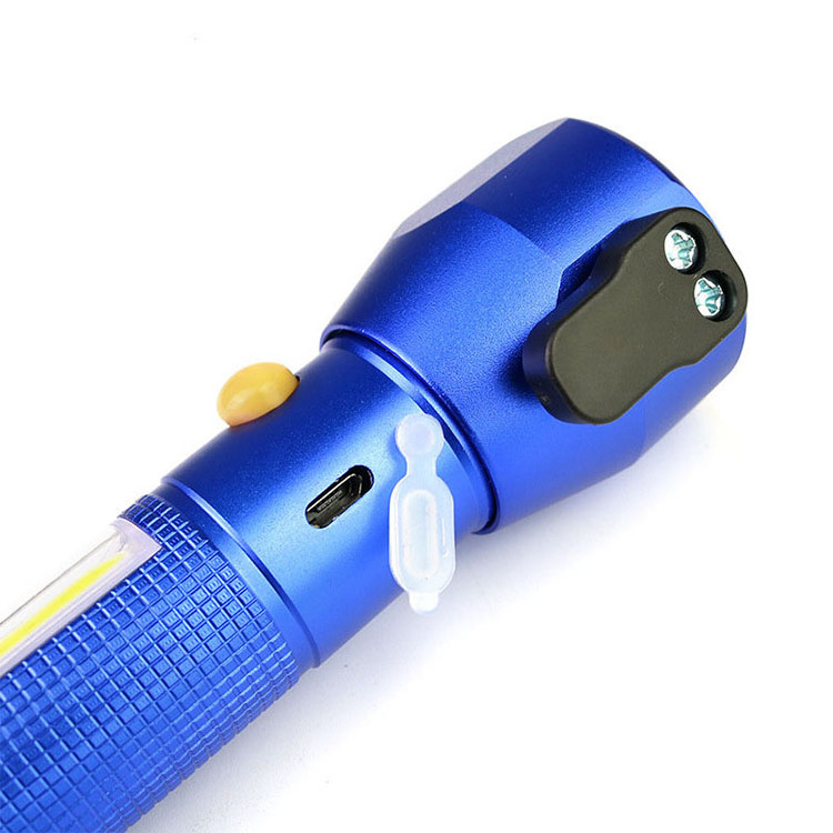 2024 New Rechargeable and Red Warning  Aluminum Alloy LED Emergency Flashlight