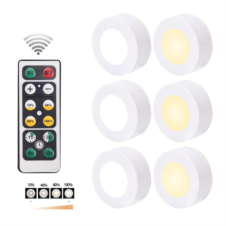 6 LED Wireless Remote Control Puck Lights