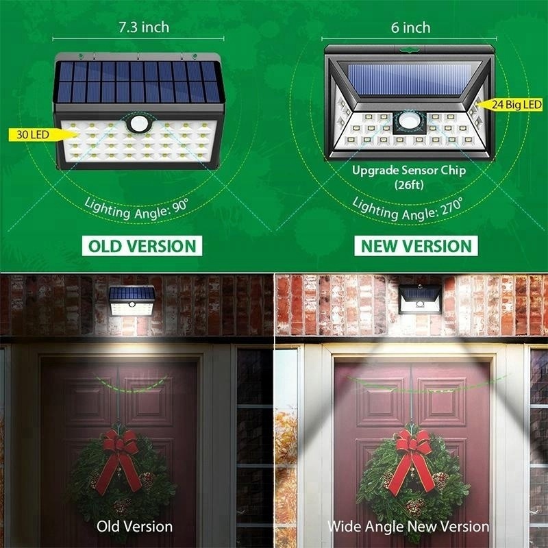 Outdoor Wireless 24 LED Solar Power Outdoor Motion Sensor Wall Light