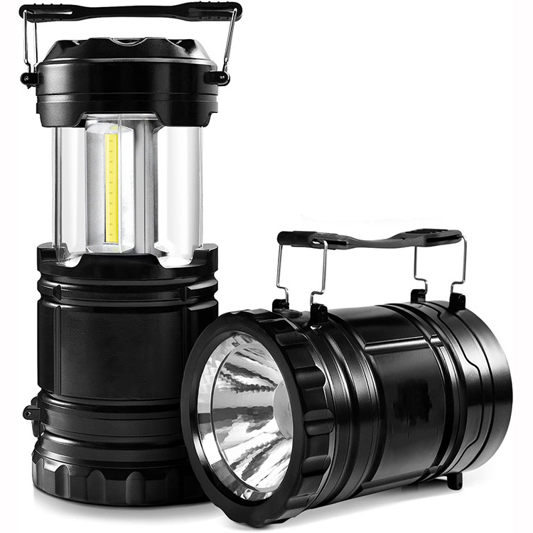 Emergency LED Camping Lantern Flashlight Collapsible 2 IN 1 Lantern