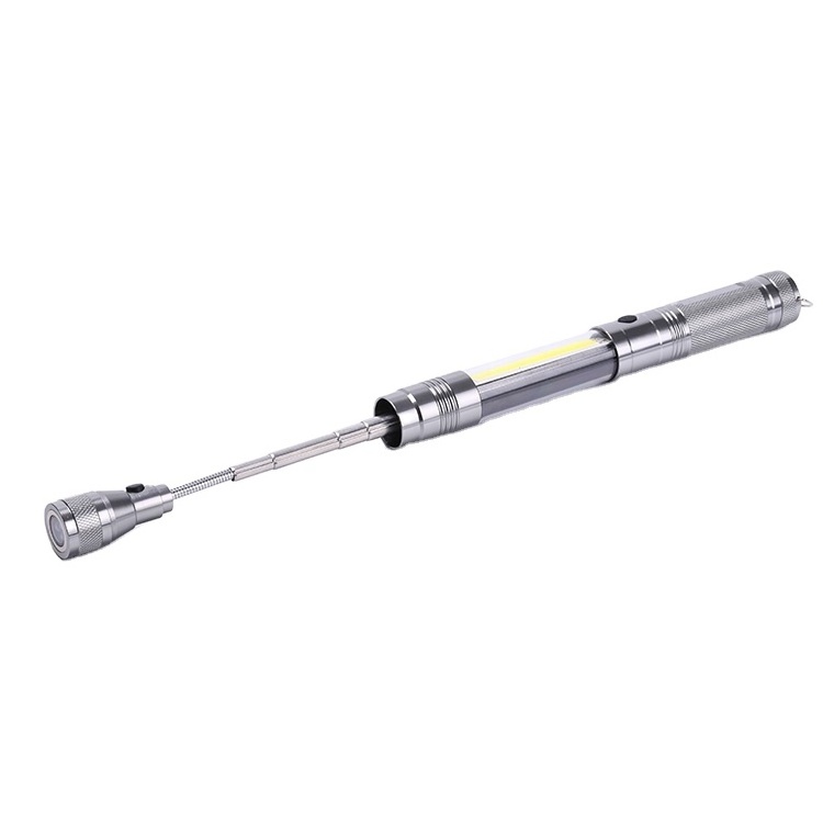 Telescopic Pick Up Finding Searching Tool Extendable Magnetic LED Flashlight