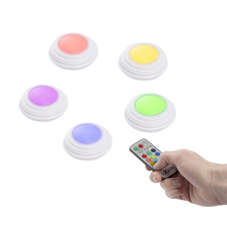 Remote Control Wireless LED Color Changing RGB Accent  Touch Puck Light