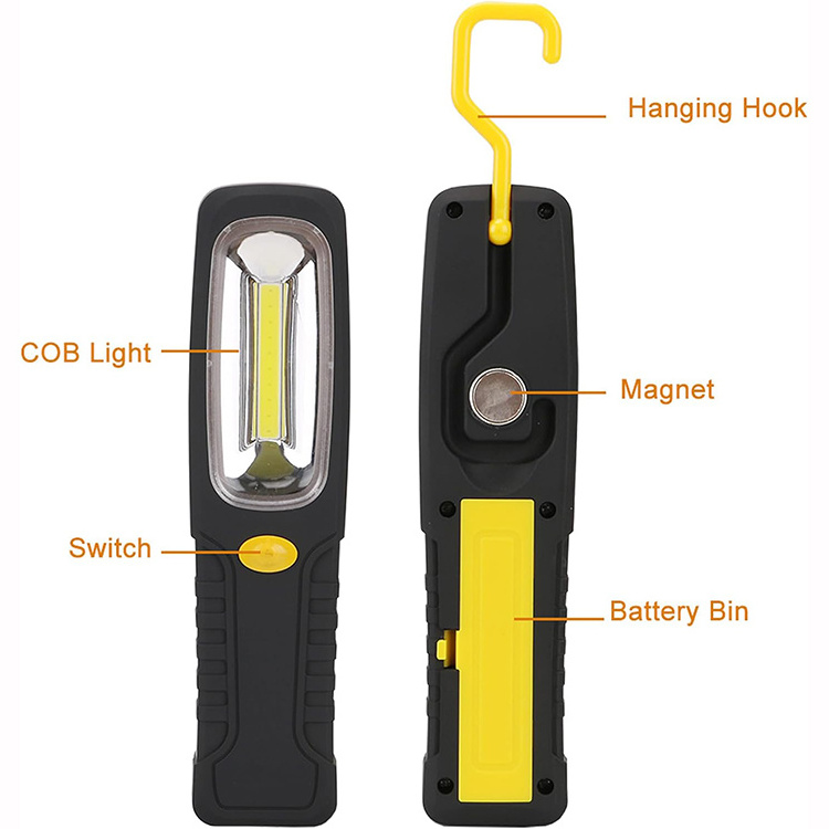 Cheapest COB Trouble Lamp Battery Powered Flashlight with Magnetic and Hook LED Work Light